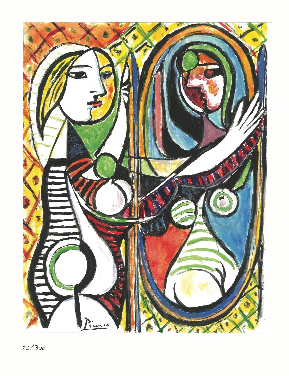 Pablo Picasso « Jeune fille devant un miroir » signé & Hand