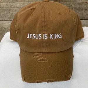 Jesus is King baseball hatchristian baseball hatJesuschristian apparelembroideredfaith apparel image 4