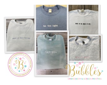 Custom Christian sweatshirt, faith apparel, crewneck sweatshirt, embroidered sweatshirt,