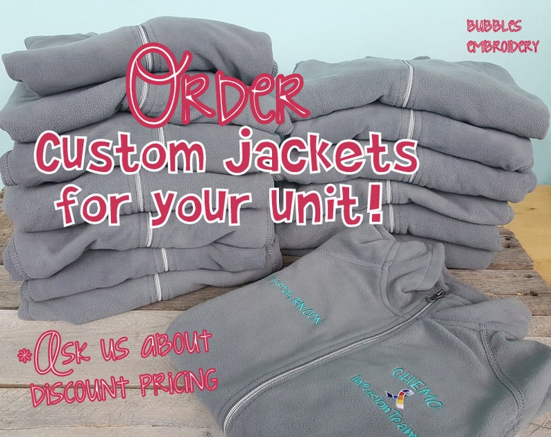RN Nurse Jacket Grey Heart Stethoscope Ladies Lightweight Fleece Full Zip Customized