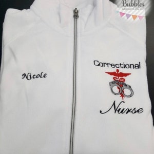 Correctional Nurse Embroidered Fleece Jacket