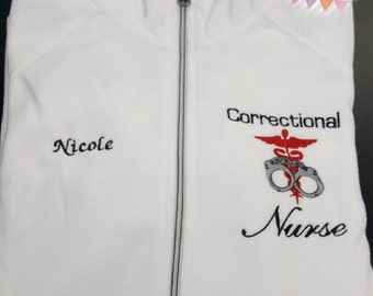 Correctional Nurse Embroidered Fleece Jacket