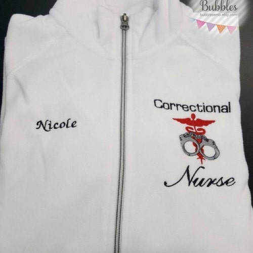Healthcare Correctional Nurse Jacket Full Zip Correctional RN Etsy