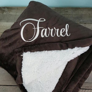 MONOGRAMMED Sherpa Blanket image 3