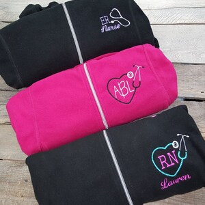 Ladies Stethoscope Lightweight Fleece Full Zip Jacket