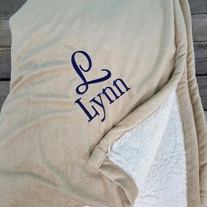 MONOGRAMMED Sherpa Blanket image 1