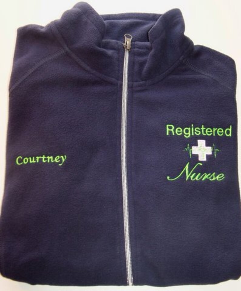 Personalized Fleece Jacket Nurse Registered ER OB Nicu Etsy