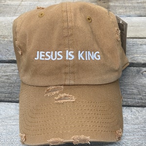 Jesus is King baseball hatchristian baseball hatJesuschristian apparelembroideredfaith apparel image 1