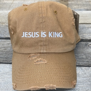 Jesus is King baseball hatchristian baseball hatJesuschristian apparelembroideredfaith apparel image 1