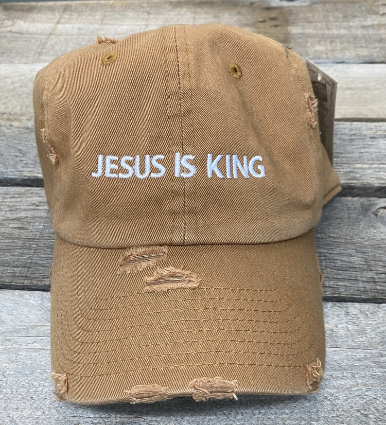 Jesus is King baseball hatchristian baseball hatJesuschristian apparelembroideredfaith apparel image 1