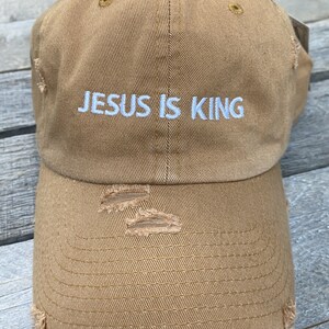 Jesus is King baseball hatchristian baseball hatJesuschristian apparelembroideredfaith apparel image 2