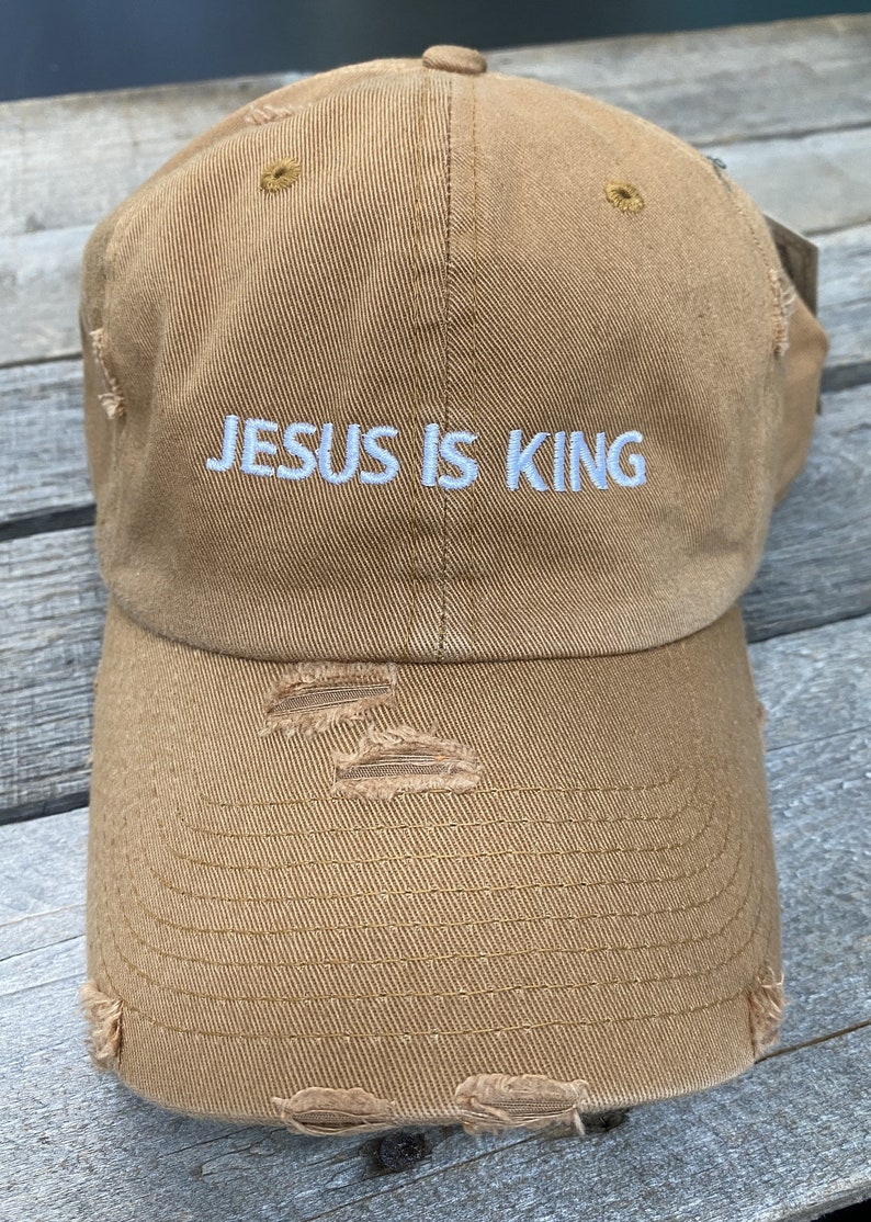 Jesus is King baseball hatchristian baseball hatJesuschristian apparelembroideredfaith apparel image 2