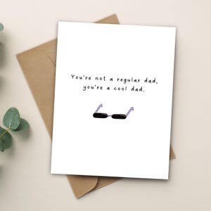 Vous n'êtes pas un papa ordinaire, vous êtes un papa cool, carte de fête des pères, carte d'anniversaire pour papa, intérieur vierge fait main, cadeau papa cool, lunettes de soleil rétro