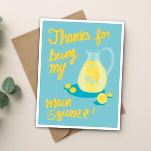 Geburtstagskarte, Dankeschön, Limonade, handgemachtes Geschenk, made in canada, Innenseite blanko, A2