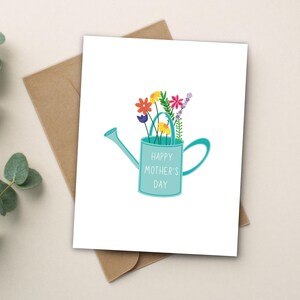 Jolie carte de fête des mères, cadeau pour maman, carte vierge de fête des mères, carte avec enveloppe, cadeau de fête des mères, fleurs et plantes, amoureux de la nature