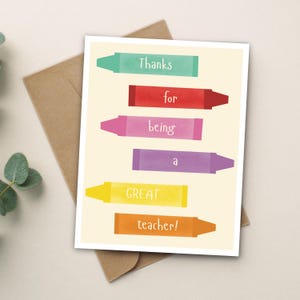 Danke dafür, dass Sie ein großartiger Lehrer sind, Danksagungskarte zum Schuljahr, Geschenk der Eltern an den Lehrer, handgemacht, Grußkarte innen leer