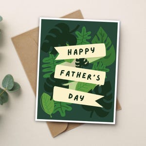 Carte pour la fête des pères, cadeau pour papa, grand-père, mari, intérieur vierge fait main, fabriqué au Canada, A2 avec enveloppe, jardin botanique