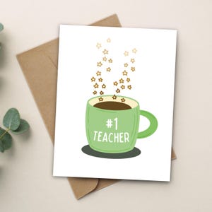 Dankeskarte für Lehrer, #1 Lehrerkarte, Geschenk für Eltern, Geschenk zum Schuljahr, Schulabschlusskarte, Dankeschön, Geschenk für Eltern