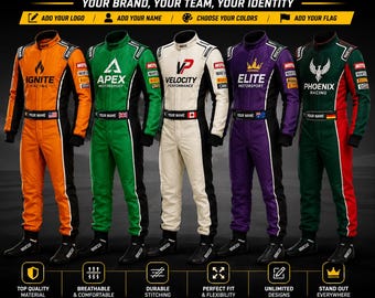 Fully Customized Racing Suit Kids Adults, Personalized F1 Motorsport Outfit Add Name Logo Flag, Custom Karting Suit Men Women