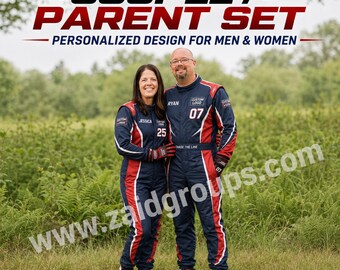 Custom Couple Racing Jumpsuit Set, Personalized Matching Motorsport Costumes for Him Her, Name Number His Hers Race Outfits