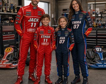 All Ages Formula Inspired Racing Suit, Personalized Kids Adult Motorsport Costume, Custom Name Number Grand Prix Jumpsuit