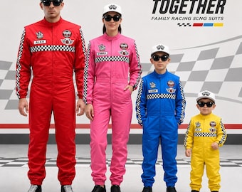 Family Racing Suits, Custom Matching Formula Inspired Jumpsuits for Kids Adults, Personalized Name Number Motorsport Costumes