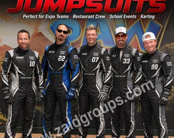 Custom Team Event Jumpsuit, Personalized Motorsport Uniform with Name Number Logo, Matching Racing Outfit for Staff Clubs Groups