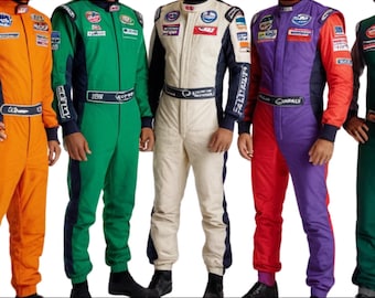 Tuta da corsa completamente personalizzabile per bambini e adulti, completo da motorsport F1 personalizzato con nome, logo e bandiera, tuta da karting personalizzata per uomo e donna