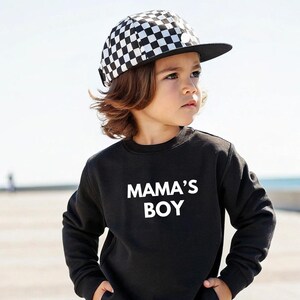 Mama&#39;s Boy | Modern Toddler Crewneck| Boy Graphic Sweatshirt | Trendy Boy Clothing | Toddler Boy Sweatshirts