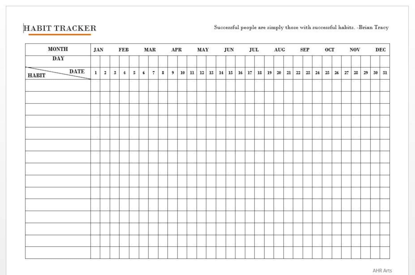 Minimalist Habit Tracker Printable | Daily Monthly Goal Planner (a4 ...