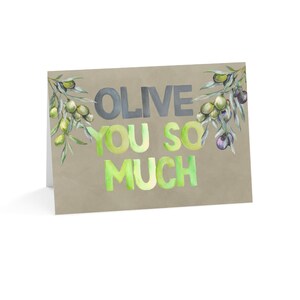 Olive You So Much | Punny-waterverfwenskaart