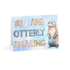 Otterly Amazing Greeting Cards - Cute Watercolor Animal Print