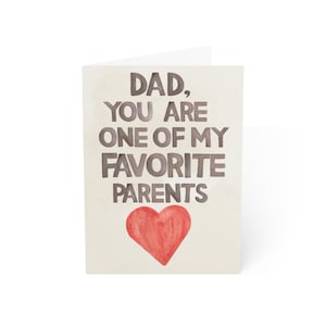 Tarjeta divertida del Día del Padre / Uno de mis padres favoritos / Sarcástico, dulce y perfecto para papá
