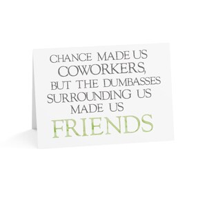 Un collègue de travail à un ami carte de vœux | Carte d'amitié avec humour au bureau, carte de meilleure amie au travail sarcastique