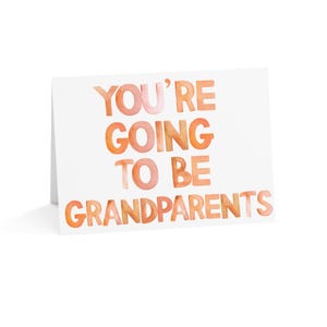 Youre Going to Be Grandparents Card | Pregnancy Announcement Card for Grandparents, Watercolor Reveal Card