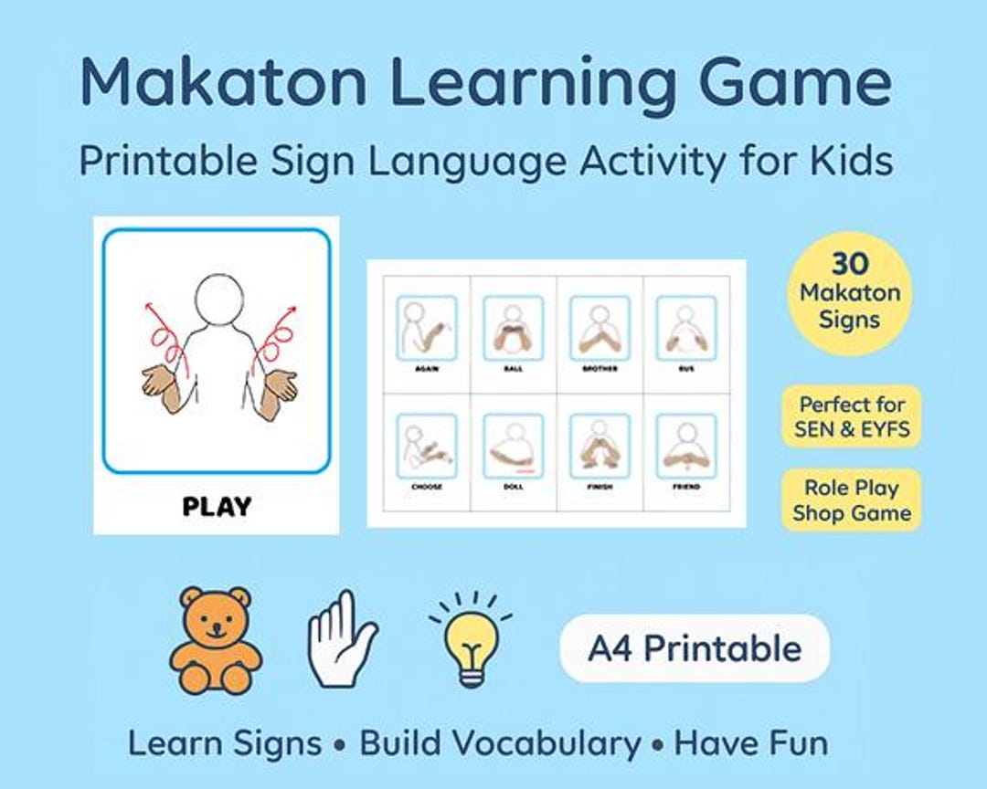 Toy Shop Fun Makaton Learning Game | Printable Sign Language Activity