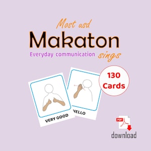 Makaton |  Communication Cards |   Now & Next Cards | Sign Language  (PDF)