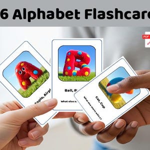 Alphabet Flash Cards for Kids ,26 Letters A-Z , Montessori Learning Cards , Toddler Preschool Educational  ,ABC Prints, Modern Cards
