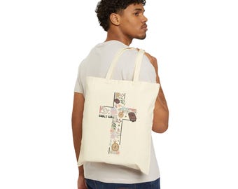 Bolso de estudio bíblico, bolso de lona cristiano, bolso de la Biblia, regalo para ella, bolso cristiano, bolso de lona cristiano, bolso para llevar un diario bíblico, bolso de mano con la Biblia
