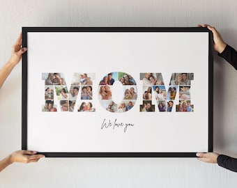 Personalized MOM Photo Collage Print – Mother's Day Gift (Digital Download)