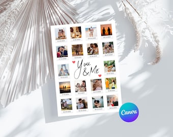 Valentines Personalised Polaroid Photo Collage Print | Valentine's Day Gift (Digital Download) | Anniversary Gift