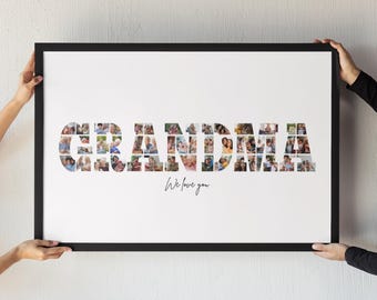 Personalized Grandma Photo Collage Print – Mother's Day Gift (Digital)