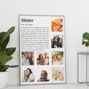 Sister Definition Print – Custom Sister Photo Print – Printable Sister Print - Sister Photo Gift - Canva Digital Print - Sister Collage
