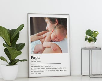 Personalized Papa Definition Photo Print – Custom Father's Day Gift (Digital Download)