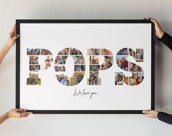 Personalisierte POPS Foto Collage Print - Geschenk zum Vatertag (Digitaler Download)