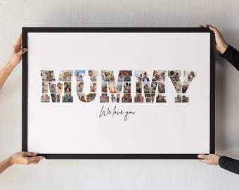 Impresión de collage de fotos personalizada: Regalo personalizado "MOMIA" (Descarga digital)