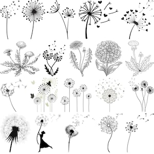 Dandelion Svg Bundle, Dandelion Blowing Svg, Kindness Svg, Dandelion Cricut, Dandelion Clipart, Dandelion Vector, Dandelion Files For Cricut