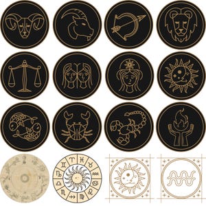 Svg signe du zodiaque, cartes du zodiaque SVG, horoscope SVG Bundle, dessins du zodiaque Svg, signe astrologique céleste SVG, Constellation du zodiaque Svg,