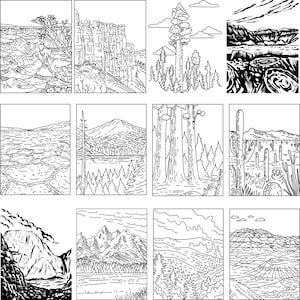 USA National Parks SVG Bundle, Nature Adventure Badge, Outdoor Adventure Logos, Vintage Nature Clipart, National Park Vector,