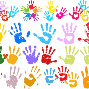 Handprint SVG Bundle, Handprint Clipart, Handprint SVG Cut Files for Cricut, Handprint Silhouette, Handprint Vector, Double Hands